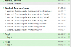 Kursübersicht, Teil 2